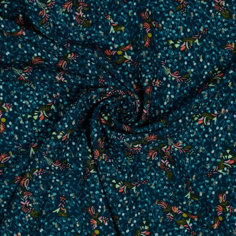 VISCOSE LUREX BLUE - Ύφασμα με το μέτρο, φάρδος 145cm.