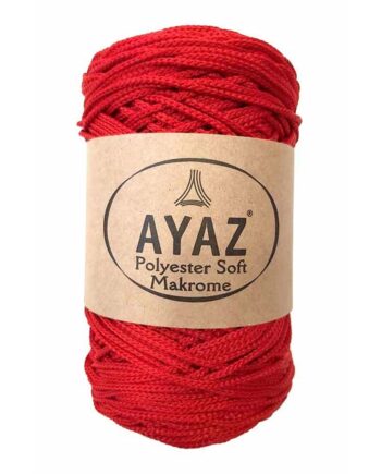 Κορδόνι Μακραμέ AYAZ - Polyester Soft Makrome ΚΟΚΚΙΝΟ ΑΝΟΙΧΤΟ 1207 250gr 175m
