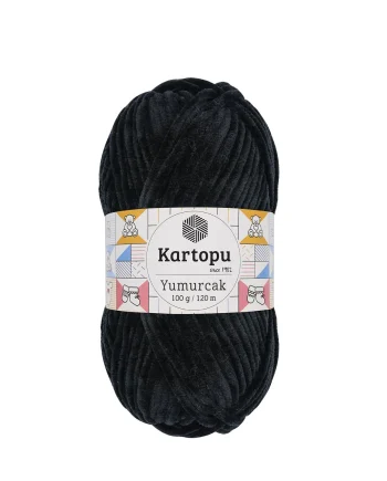 Νήμα για Πλέξιμο Kartopu - Yumurcak k940 ΜΑΥΡΟ Polyester 100gr 120m