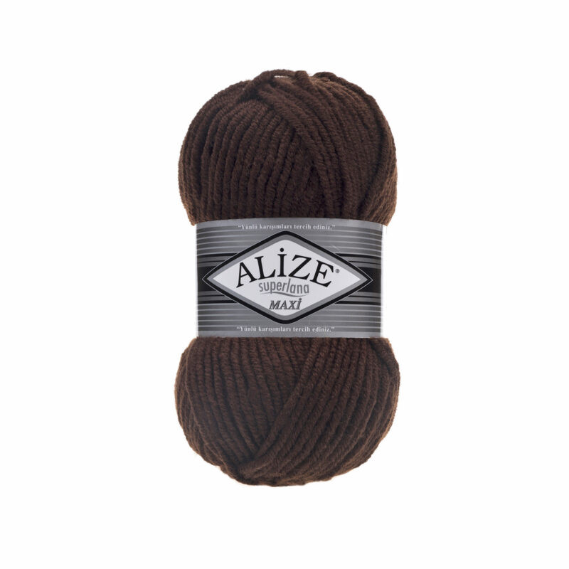 Νήμα για Πλέξιμο alize – Superlana Maxi Col 26 Καφέ 100gr 100m 75% Ακρυλικό – 25% Μαλλί