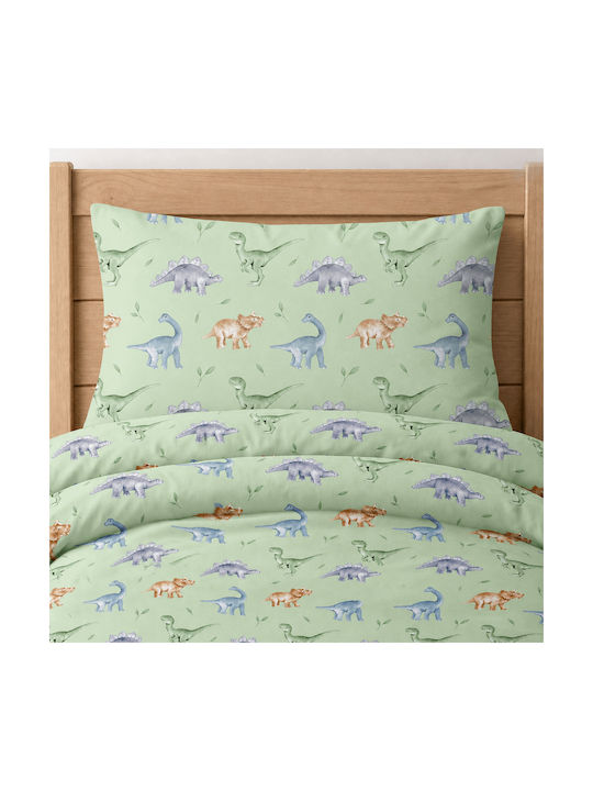 Astron Italy Σετ Σεντόνια Μονά Βαμβακερά Dinosaurs 175x260cm 3τμχ
